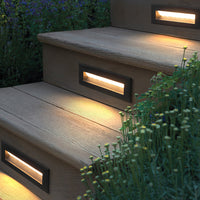 Ray Moderne Metalen Rechthoekige Buitentrap/Deck Licht, Zwart