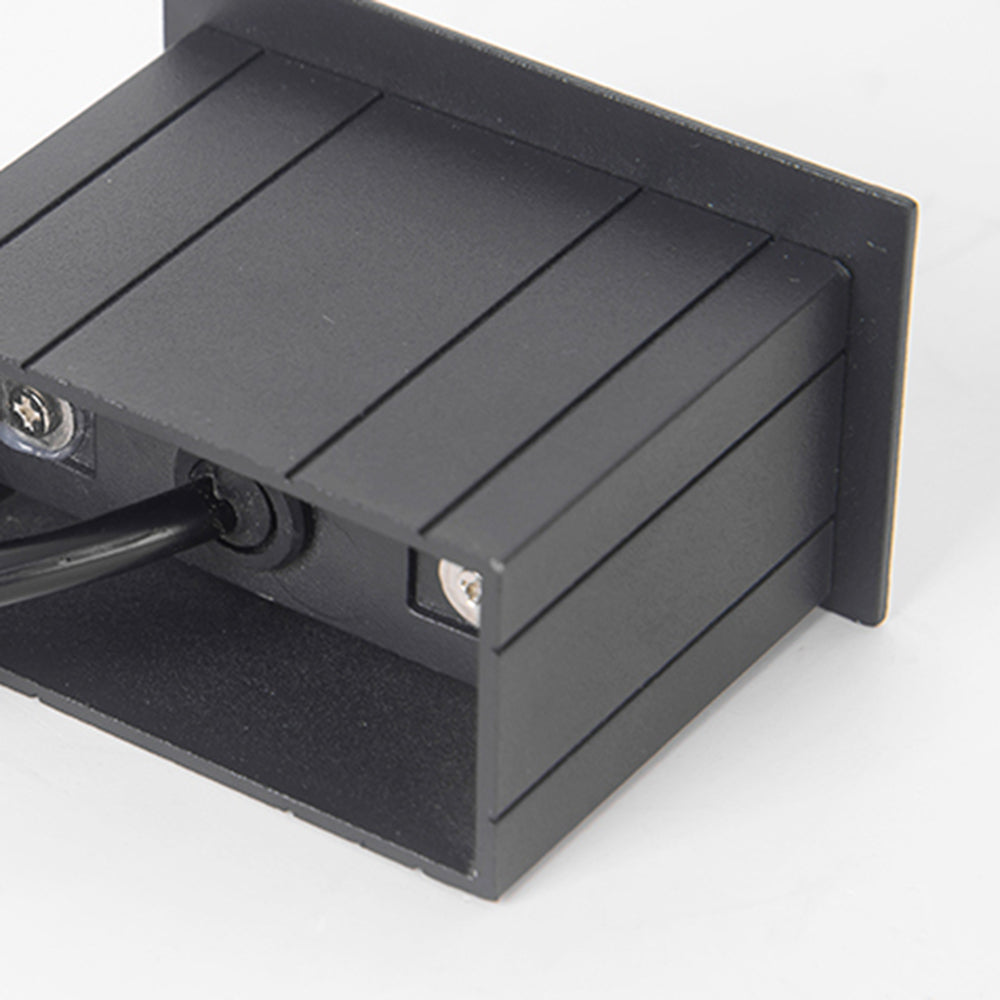 Ray Moderne Metalen Rechthoekige Buitentrap/Deck Licht, Zwart