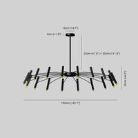 Arisha Moderne Geblazen Lineaire Metaal Meerdere Hoofd Chandeliers