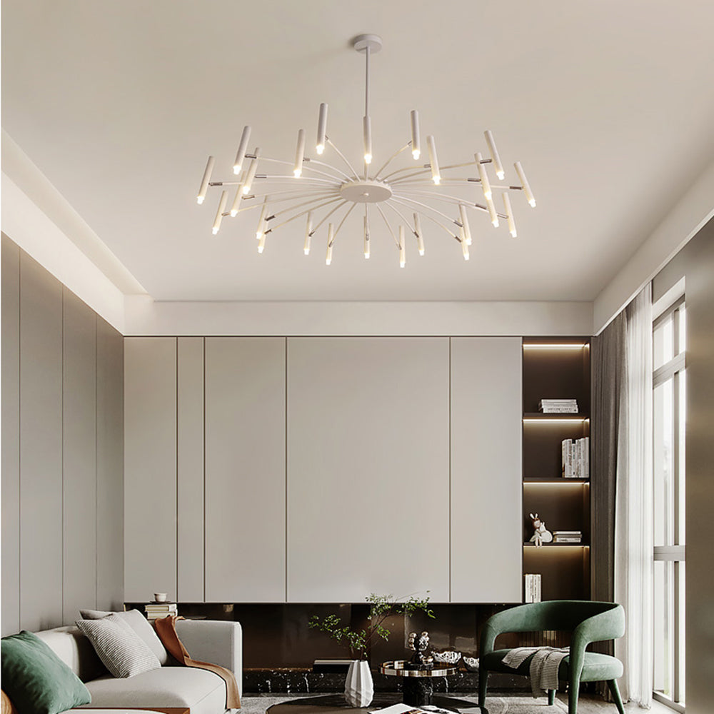 Arisha Moderne Geblazen Lineaire Metaal Meerdere Hoofd Chandeliers