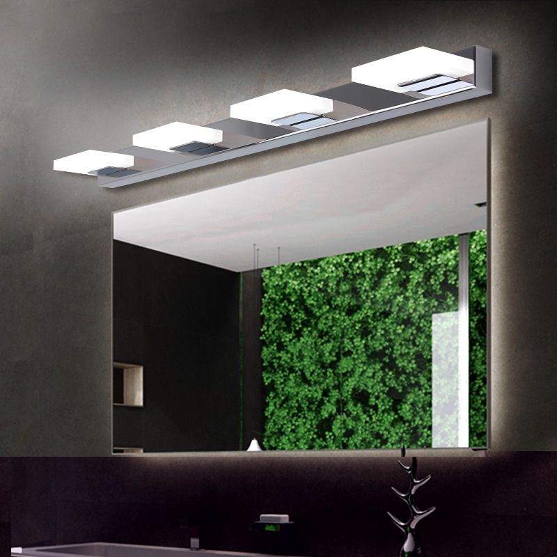 Arisha Design LED Wandlamp Vierkant Modern Metaal/Acryl Zilver Badkamer