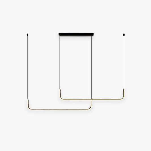 Clen Minimalistische Lineaire Hanglamp Goud/Zwart. Woonkamer