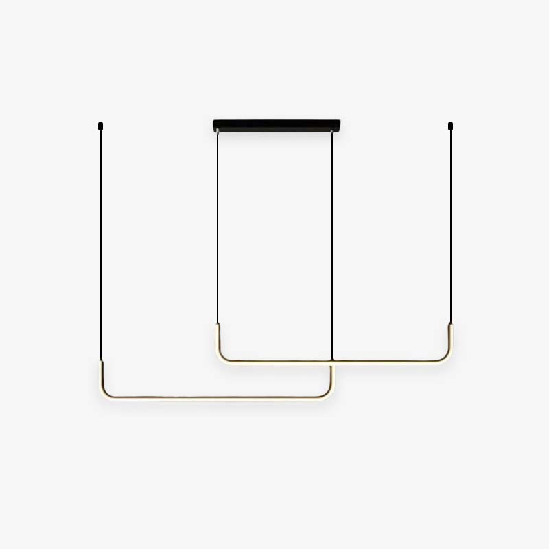 Clen Minimalistische Lineaire Hanglamp Goud/Zwart. Woonkamer