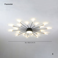 Wesley Plafondlamp Vuurwerk Lineair Modern Zwart/Goud