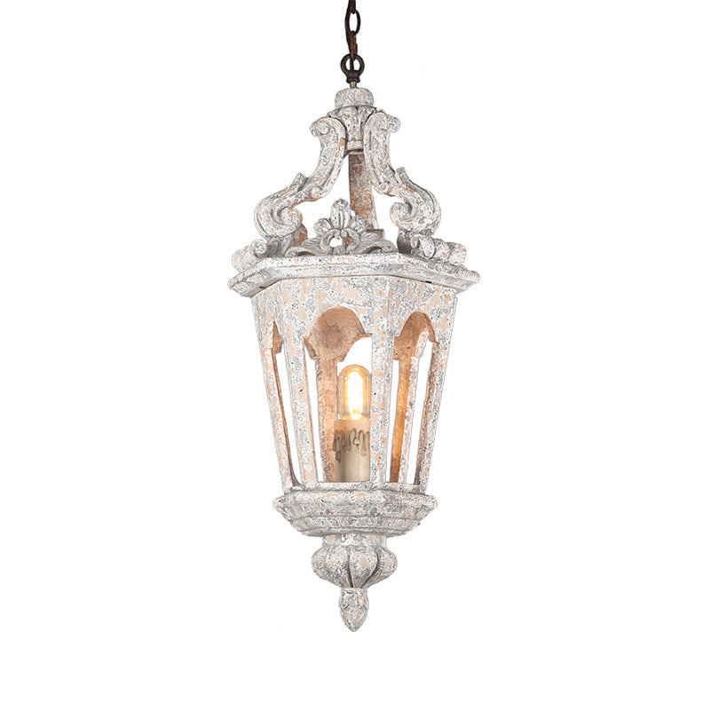 Plattelands Pavilion Hanglamp 1-Licht Verweerd Houten Hanglamp voor Woonkamer
