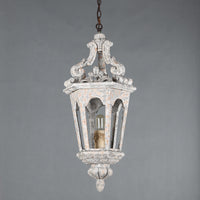 Plattelands Pavilion Hanglamp 1-Licht Verweerd Houten Hanglamp voor Woonkamer