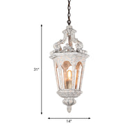 Plattelands Pavilion Hanglamp 1-Licht Verweerd Houten Hanglamp voor Woonkamer
