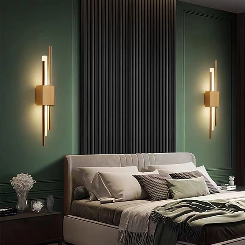 Drena Moderne Lineaire Wandlamp Marmer. Wit/Groen/Goud. Woonkamer