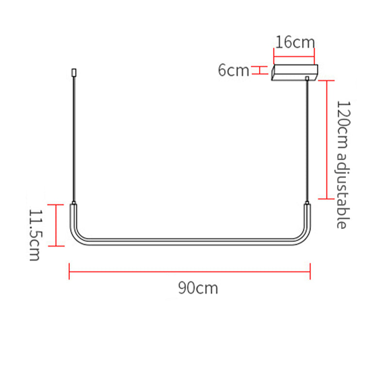 Clen Minimalistische Lineaire Hanglamp Goud/Zwart. Woonkamer