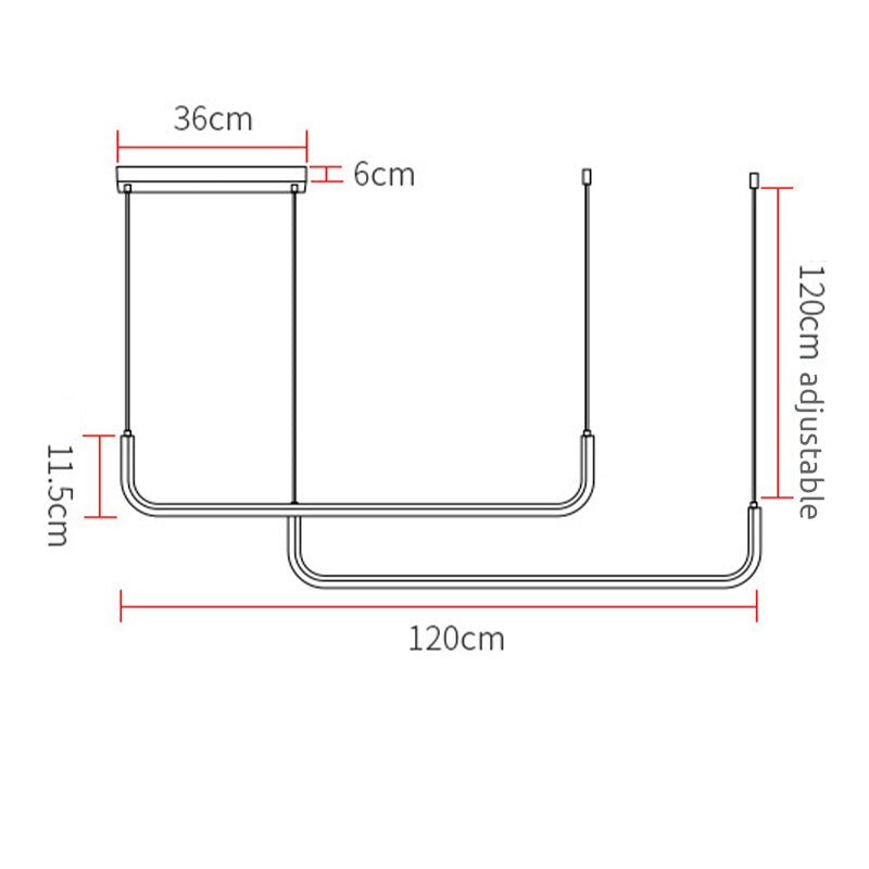 Clen Minimalistische Lineaire Hanglamp Goud/Zwart. Woonkamer