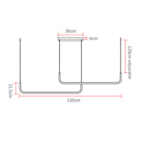 Clen Minimalistische Lineaire Hanglamp Goud/Zwart. Woonkamer