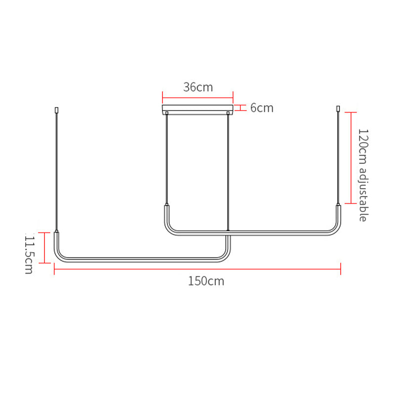 Clen Minimalistische Lineaire Hanglamp Goud/Zwart. Woonkamer