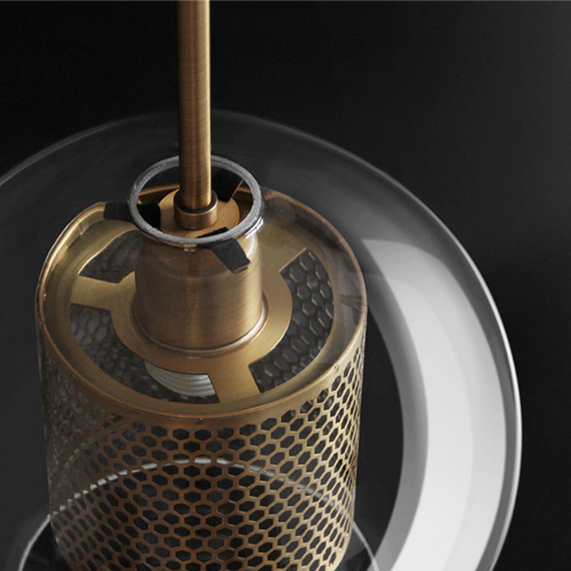 Hessa Hedendaagse Gouden Hanglamp, Glas, Globe/Cilindrisch