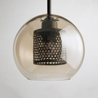 Hessa Hedendaagse Gouden Hanglamp, Glas, Globe/Cilindrisch