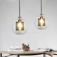 Hessa Hedendaagse Gouden Hanglamp, Glas, Globe/Cilindrisch