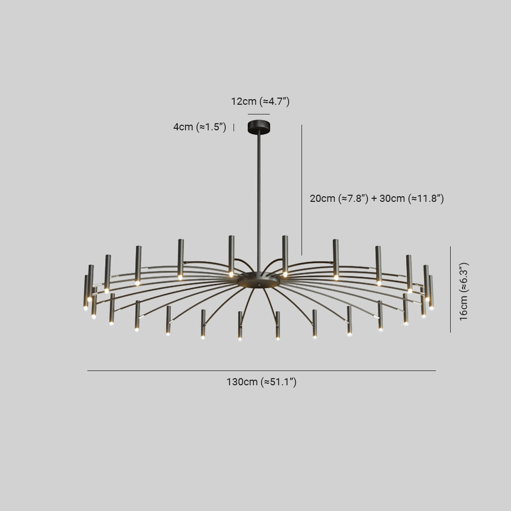 Arisha Moderne Geblazen Lineaire Metaal Meerdere Hoofd Chandeliers