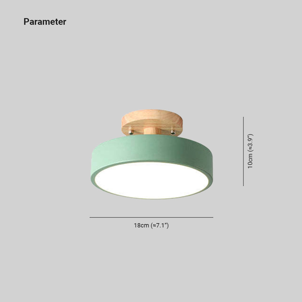 Orya Ronde LED Plafondlamp Modern Hout Kleurrijk