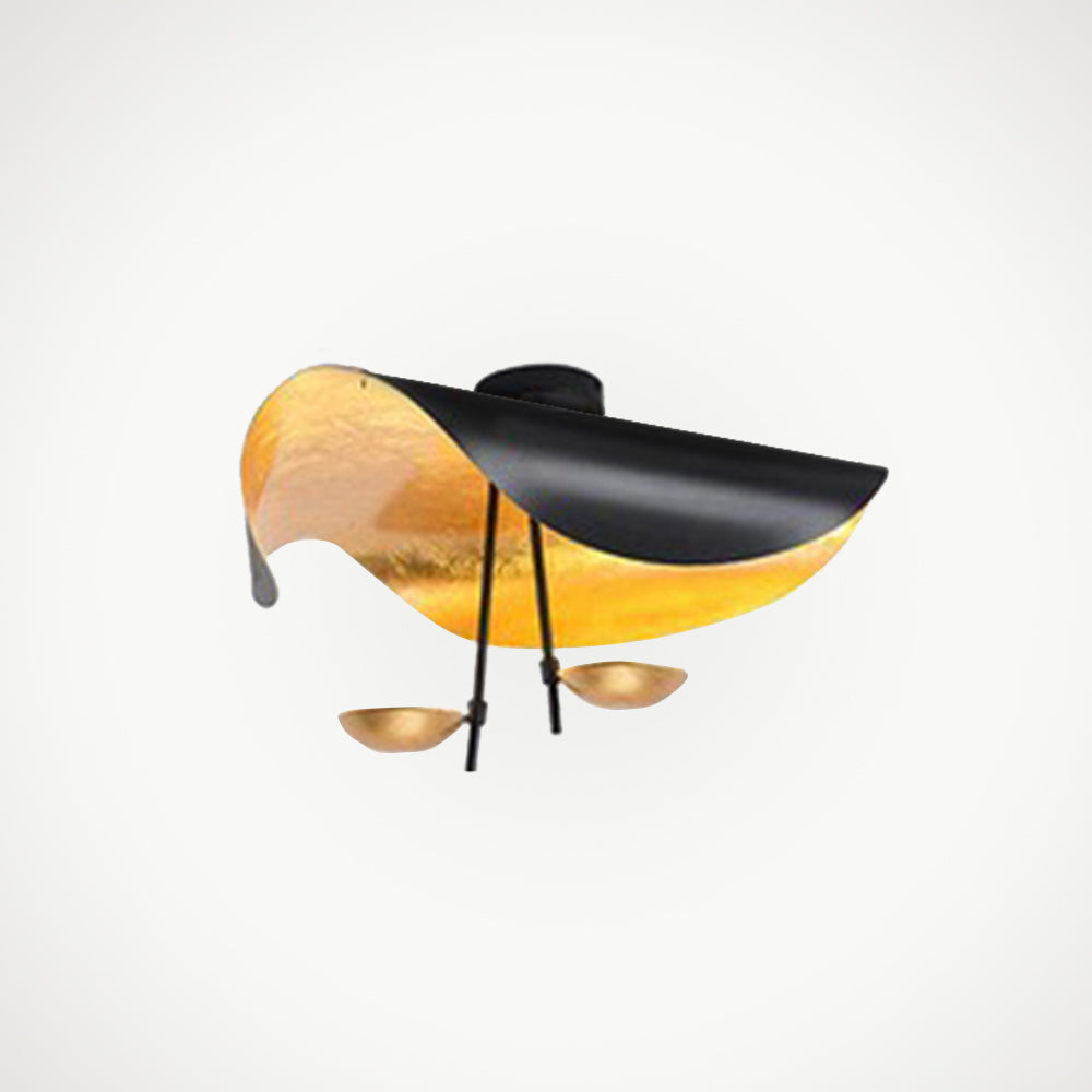 Jexie Plafondlamp Blad Modern Zwart/Goud Woonkamer Slaapkamer