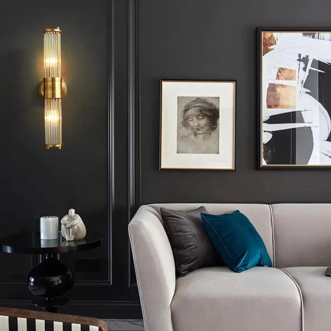 Lumina Bloom Messing Kristallen Wandlamp