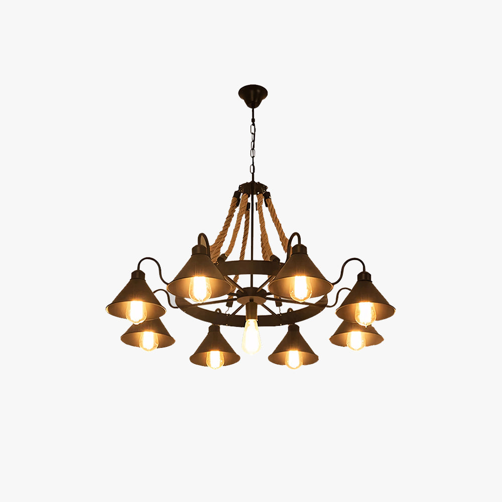 Epoch Vintage Industriële Touw Chandelier Woonkamer