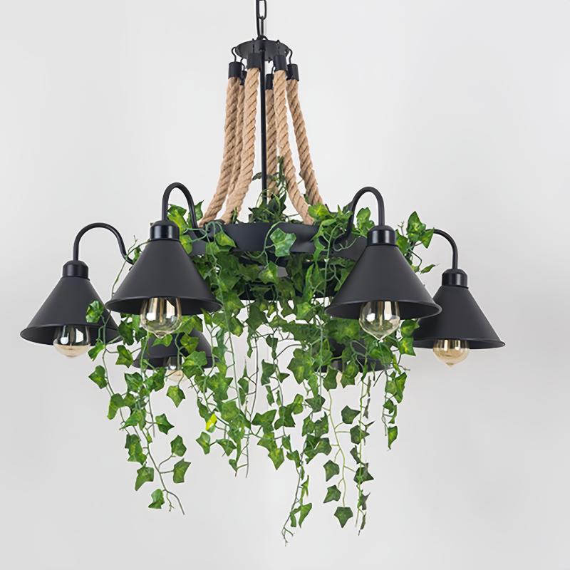 Arisha Retro LED Kroonluchter Zwart Metaal Restaurant/Bar/Woonkamer