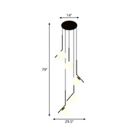 Zwarte Globe Multi Light Kroonluchter Eenvoudige Glazen Hanglamp voor Trappen