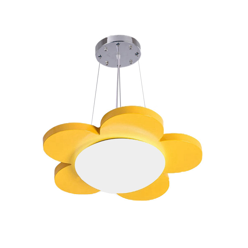15"/23" Diameter Bloemvormige Hanglamp Kinderen Acryl LED Plafond Chandelier in Rood/Geel/Blauw/Groen voor Kinderkamer