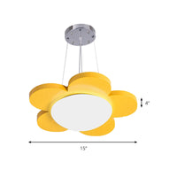 15"/23" Diameter Bloemvormige Hanglamp Kinderen Acryl LED Plafond Chandelier in Rood/Geel/Blauw/Groen voor Kinderkamer