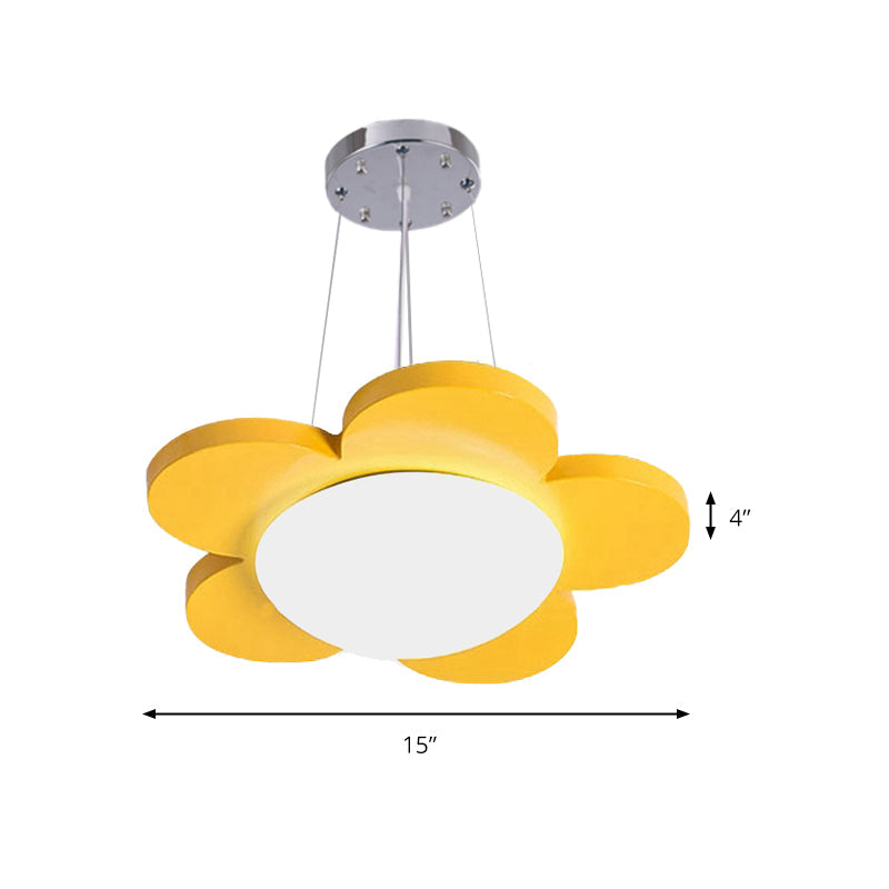 15"/23" Diameter Bloemvormige Hanglamp Kinderen Acryl LED Plafond Chandelier in Rood/Geel/Blauw/Groen voor Kinderkamer