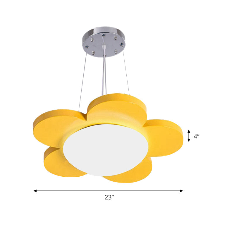 15"/23" Diameter Bloemvormige Hanglamp Kinderen Acryl LED Plafond Chandelier in Rood/Geel/Blauw/Groen voor Kinderkamer