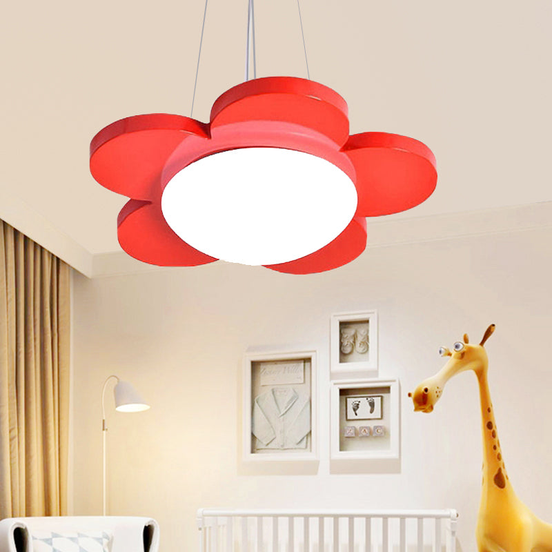 15"/23" Diameter Bloemvormige Hanglamp Kinderen Acryl LED Plafond Chandelier in Rood/Geel/Blauw/Groen voor Kinderkamer