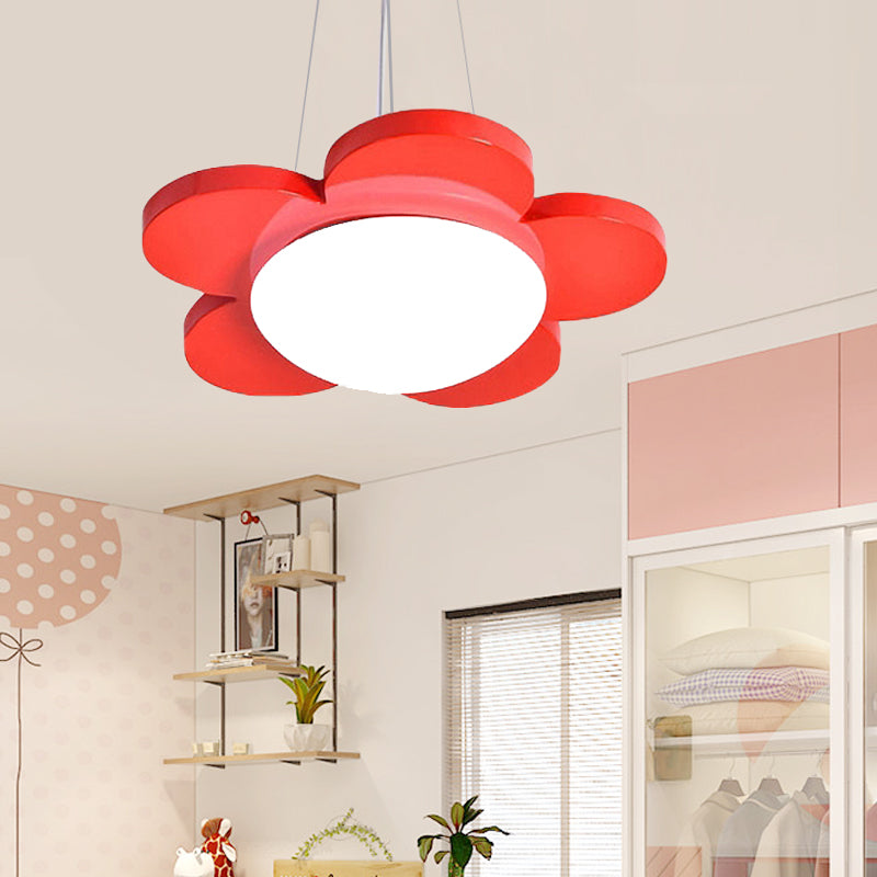 15"/23" Diameter Bloemvormige Hanglamp Kinderen Acryl LED Plafond Chandelier in Rood/Geel/Blauw/Groen voor Kinderkamer