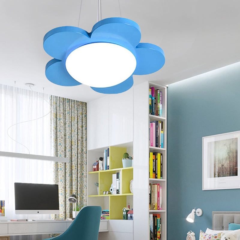 15"/23" Diameter Bloemvormige Hanglamp Kinderen Acryl LED Plafond Chandelier in Rood/Geel/Blauw/Groen voor Kinderkamer