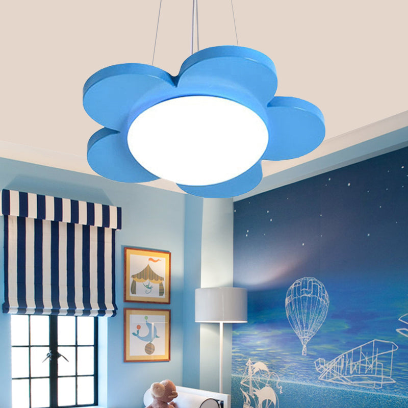 15"/23" Diameter Bloemvormige Hanglamp Kinderen Acryl LED Plafond Chandelier in Rood/Geel/Blauw/Groen voor Kinderkamer