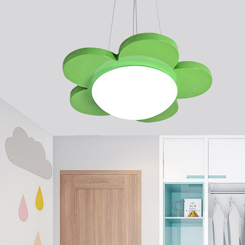 15"/23" Diameter Bloemvormige Hanglamp Kinderen Acryl LED Plafond Chandelier in Rood/Geel/Blauw/Groen voor Kinderkamer