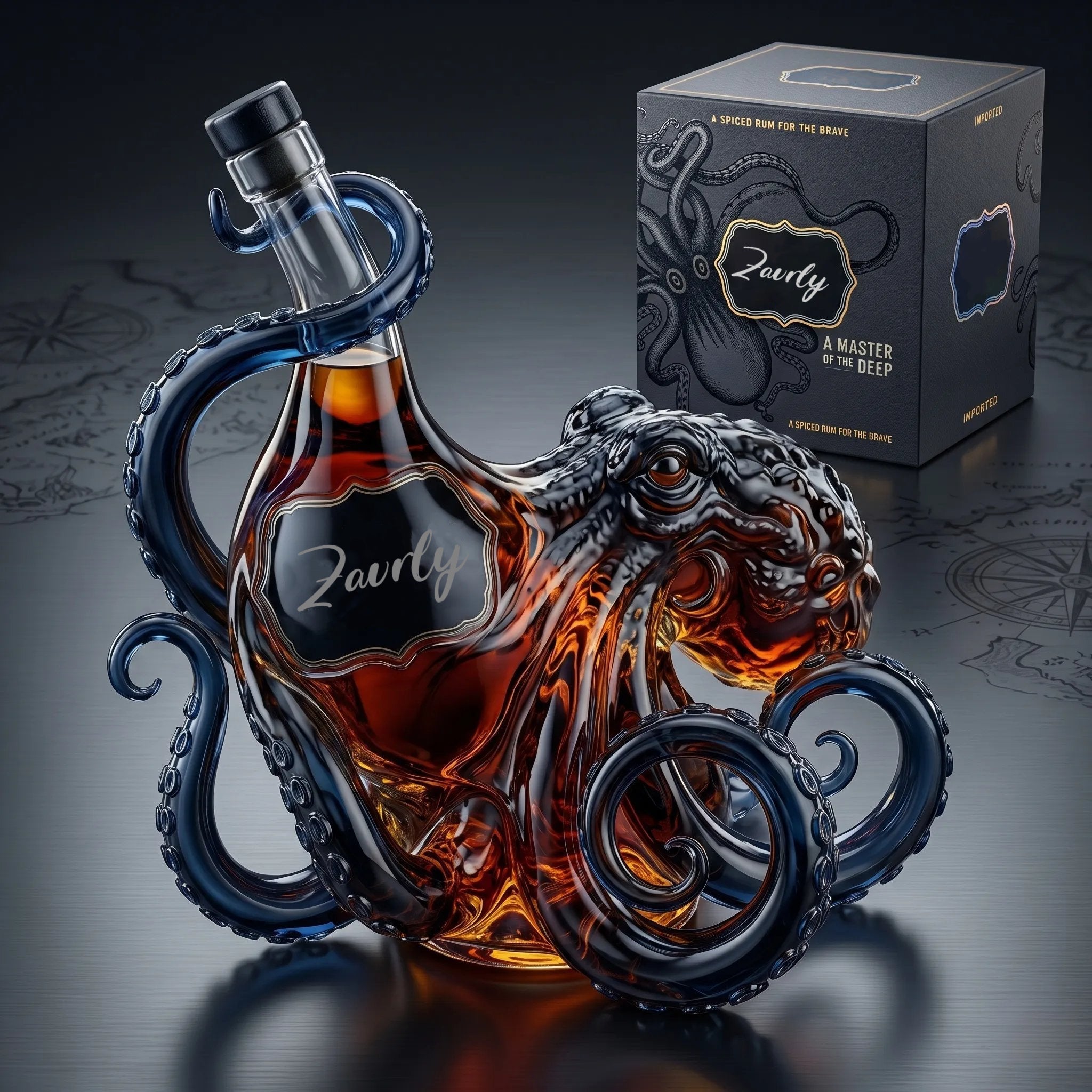 OctoSpirits – 3D Octopus Decoratieve Fles