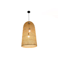 Bamboe Verlengde Hanglamp Aziatisch 2 Lichten Houten Hanglamp voor Woonkamer