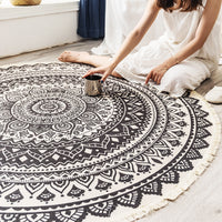Ronde Boho Tapijt | Geometrisch Patroon van Katoen