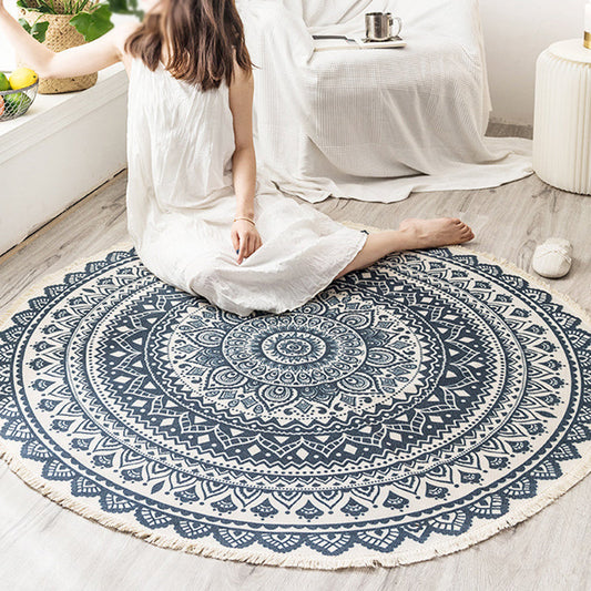 Ronde Boho Tapijt | Geometrisch Patroon van Katoen