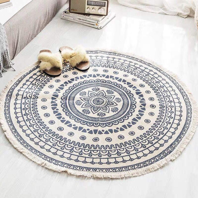 Ronde Boho Tapijt | Geometrisch Patroon van Katoen