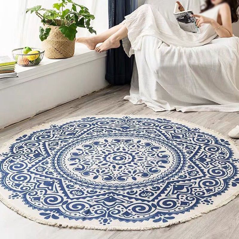 Ronde Boho Tapijt | Geometrisch Patroon van Katoen