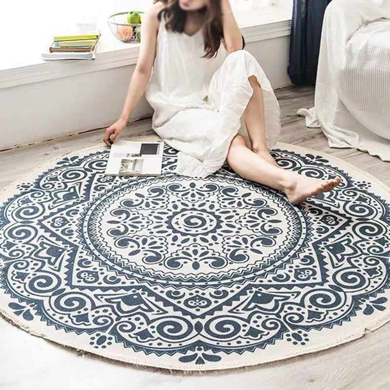 Ronde Boho Tapijt | Geometrisch Patroon van Katoen