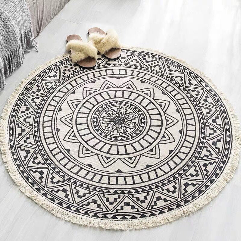 Ronde Boho Tapijt | Geometrisch Patroon van Katoen
