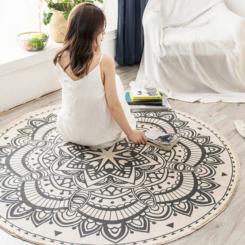 Ronde Boho Tapijt | Geometrisch Patroon van Katoen