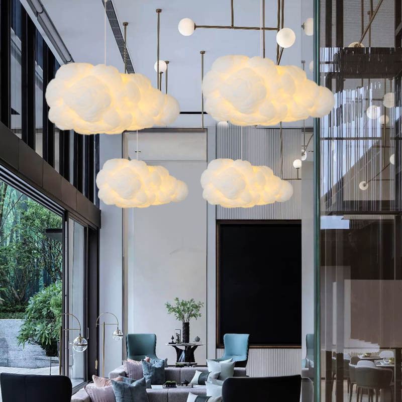 Cloud Plastic Kroonluchter Hanglamp Modern 2 Koppen Witte Hanglamp voor Slaapkamer