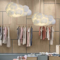 Cloud Plastic Kroonluchter Hanglamp Modern 2 Koppen Witte Hanglamp voor Slaapkamer