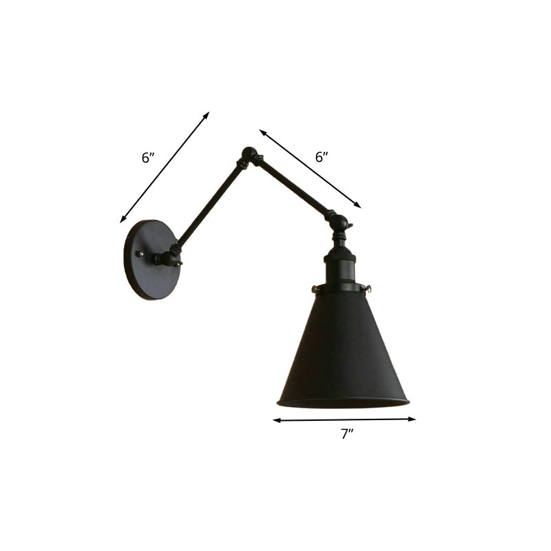 Boerderijstijl Conen Wandlamp 1 Lamp IJzeren Wandverlichting in Zwart/Roest voor Slaapkamer