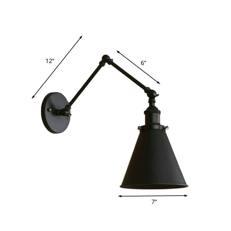 Boerderijstijl Conen Wandlamp 1 Lamp IJzeren Wandverlichting in Zwart/Roest voor Slaapkamer