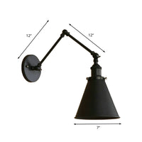 Boerderijstijl Conen Wandlamp 1 Lamp IJzeren Wandverlichting in Zwart/Roest voor Slaapkamer