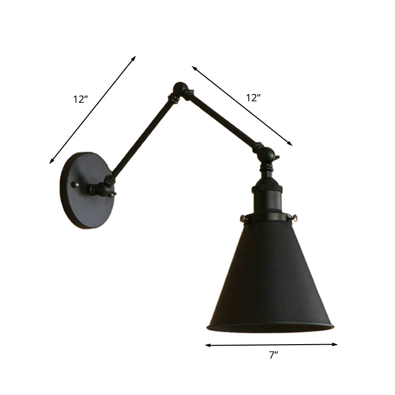 Boerderijstijl Conen Wandlamp 1 Lamp IJzeren Wandverlichting in Zwart/Roest voor Slaapkamer